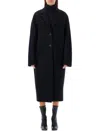 Courrèges Cocoon Coat In Black