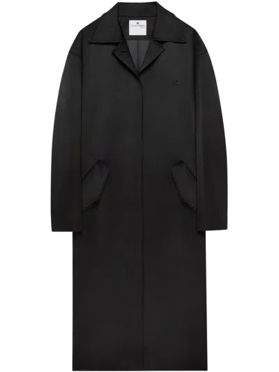 Courrèges Cocoon Coat In Schwarz