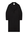 Courrèges Double-face Wool Cocoon Coat In Black