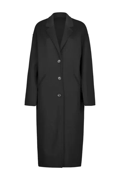 Courrèges Cocoon Long Coat Clothing In Black