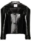 Courrèges Cocoon Vinyl Jacket In Black