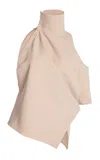 Courrèges Cold-shoulder Crepe Top In Nude