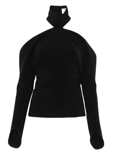 Courrèges Cold-shoulder Top In Black