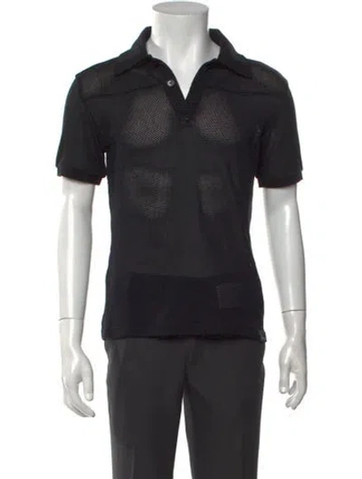Pre-owned Courrèges Collar Short Sleeve Polo Shirt In Black