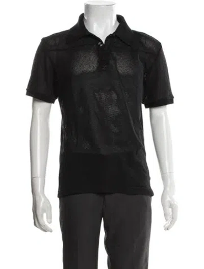 Pre-owned Courrèges Collar Short Sleeve Polo Shirt In Black