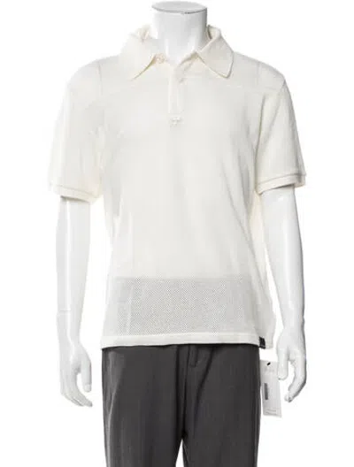 Pre-owned Courrèges Collar Short Sleeve Polo Shirt In Neutrals