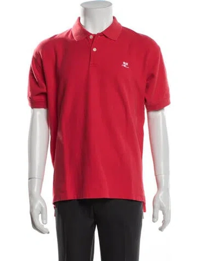 Pre-owned Courrèges Collar Short Sleeve Polo Shirt In Red