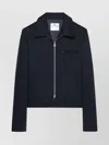 Courrèges Collared Jacket Zip-fastening Side Pockets In Blue