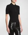 Courrèges Courreges Black Viscose Blend Polo Shirt Women In Black