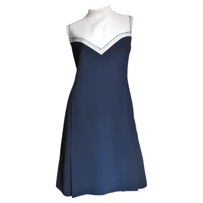 Pre-owned Courrèges Courreges Color Block Dress 1970s In Purple