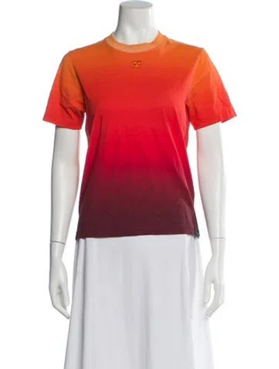 Pre-owned Courrèges Colorblock Pattern Crew Neck T-shirt In Orange