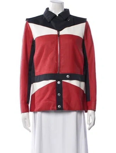Pre-owned Courrèges Colorblock Pattern Jacket In Red