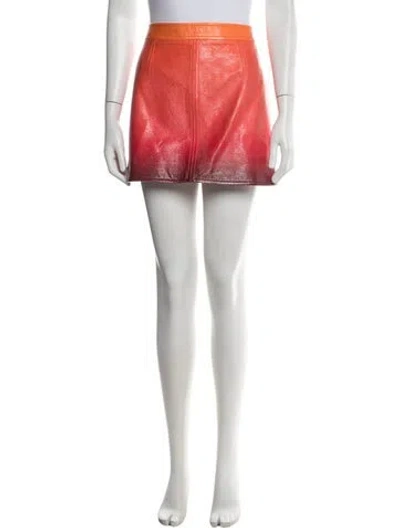 Pre-owned Courrèges Colorblock Pattern Mini Skirt In Red