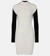 Courrèges Contrast-frame Ribbed-knit Mini Dress In Multicoloured