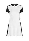 Courrèges Mini Contrast Frame Dress In White And Black