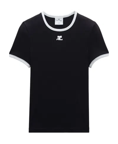 COURRÈGES COURRÈGES BUMPY CREWNECK SHORT-SLEEVED T-SHIRT