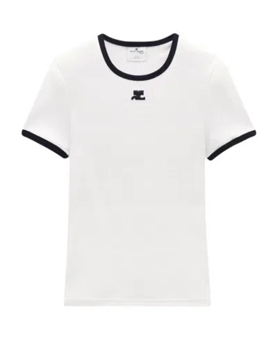 COURRÈGES COURRÈGES BUMPY CREWNECK SHORT-SLEEVED T-SHIRT
