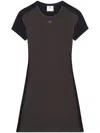 Courrèges Contrast-frame Cotton Mini Dress In Brown