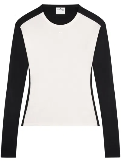 COURRÈGES CONTRAST FRAME COTTON T-SHIRT