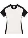 Courrèges Contrast Frame T-shirt In Cotton In White