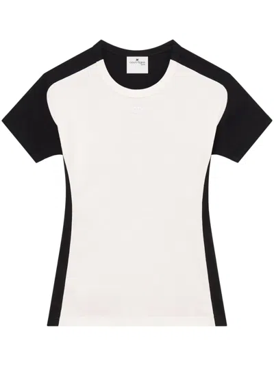 COURRÈGES CONTRAST FRAME COTTON T-SHIRT