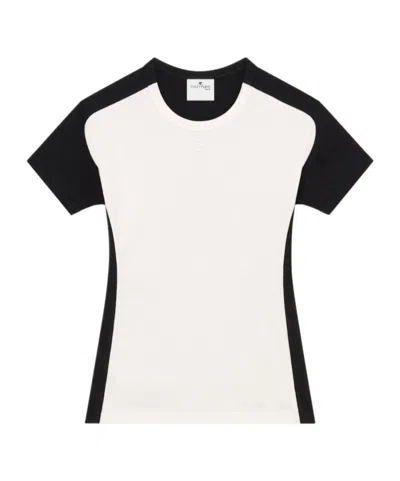 Courrèges Contrast Frame T-shirt In Cotton In Multi