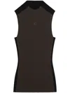 Courrèges Contrast Frame Ribbed Tank Top In Brown