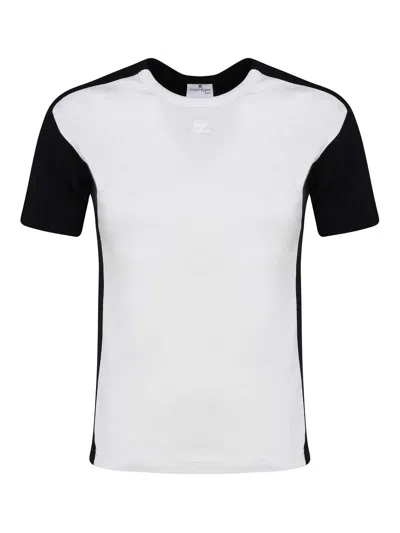 COURRÈGES CONTRAST FRAME T-SHIRT IN COTTON