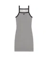 Courrèges Racerback Mini Dress With Contrasting Straps And Logo Detail In Gray