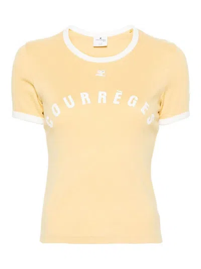 Courrèges Contrast Logo T-shirt In White