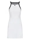 Courrèges Square Neck Mini Dress In Heritage White/black