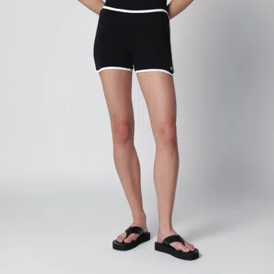 Courrèges Lounge Shorts Contrast Piping Elastic Waistband In Black
