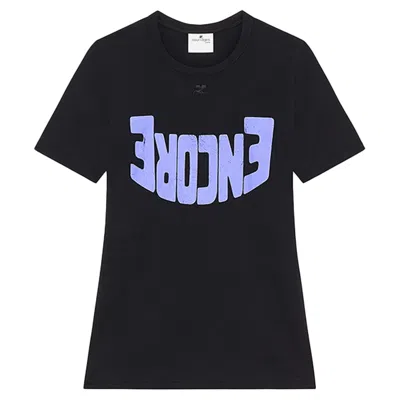 Courrèges Contrast Printed T-shirt In Black