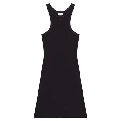 Courrèges Contrast Scuba Mini Dress In Black