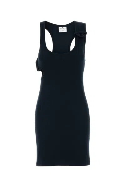 COURRÈGES COURREGES BLACK COTTON MINI DRESS