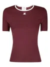 Courrèges Courreges Women Cotton T-shirt With Contrasting Trim In Red