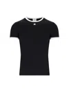 Courrèges Bumpy Embroidered Logo Ringer T-shirt In Black  
