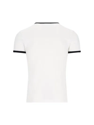 Courrèges Contrast T-shirt In Heritage White Black