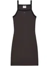 Courrèges Contrast Cotton Jersey Mini Dress In 褐色