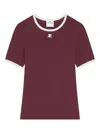 Courrèges Heritage Short Sleeve Contrast T-shirt In Purple