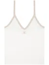 Courrèges Fitted Sleeveless Top With V-neckline And Logo Detail In White
