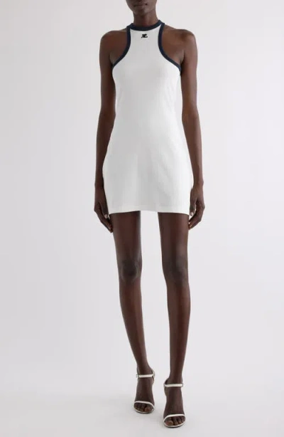 COURRÈGES COURRÈGES CONTRAST TRIM KNIT SCUBA MINIDRESS