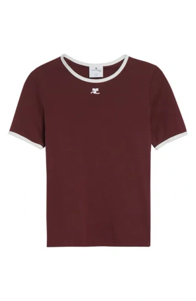 COURRÈGES COURRÈGES CONTRAST TRIM LOGO T-SHIRT