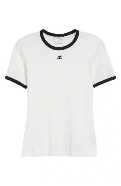 COURRÈGES COURRÈGES CONTRAST TRIM LOGO T-SHIRT