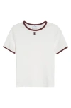 Courrèges Contrast Trim Logo T-shirt In White