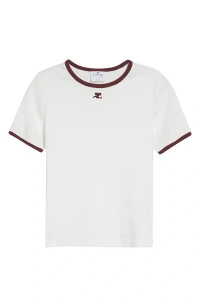 COURRÈGES COURRÈGES CONTRAST TRIM LOGO T-SHIRT