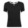 Courrèges Contrast Trim Short-sleeve T-shirt In Black