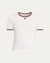 Courrèges Contrast Trim Short-sleeve T-shirt In White
