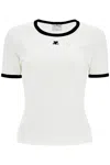 Courrèges Cotton T-shirt With Contrasting Logo Trim In White