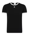 Courrèges Reedition Bumpy Contrast T-shirt In Black